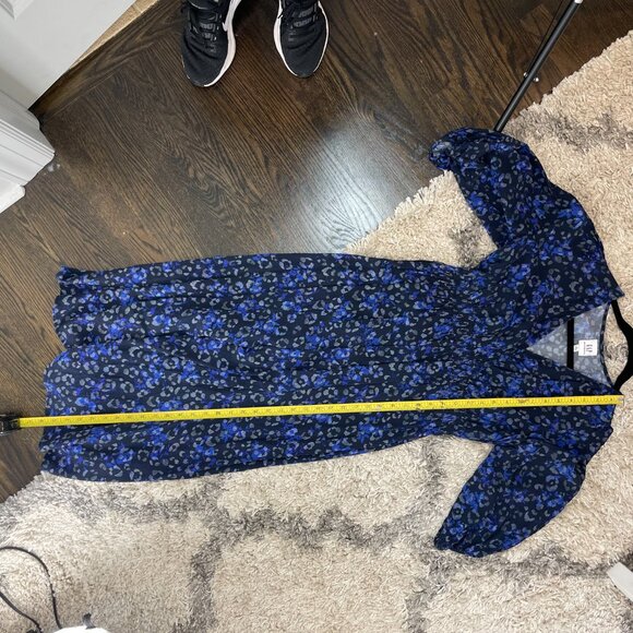 GAP Maternity Blue Leopard Print Midi Dress - Size Small - Picture 10 of 14